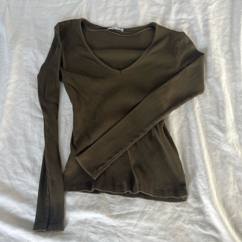 Zara khaki long sleeve shirt